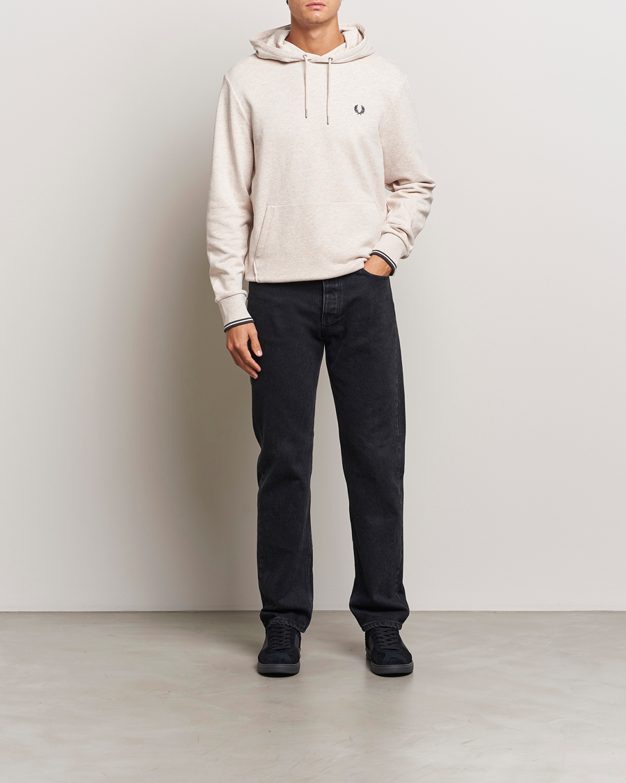 Herr | Tröjor | Fred Perry | Tipped Hoodie Oatmeal Melange