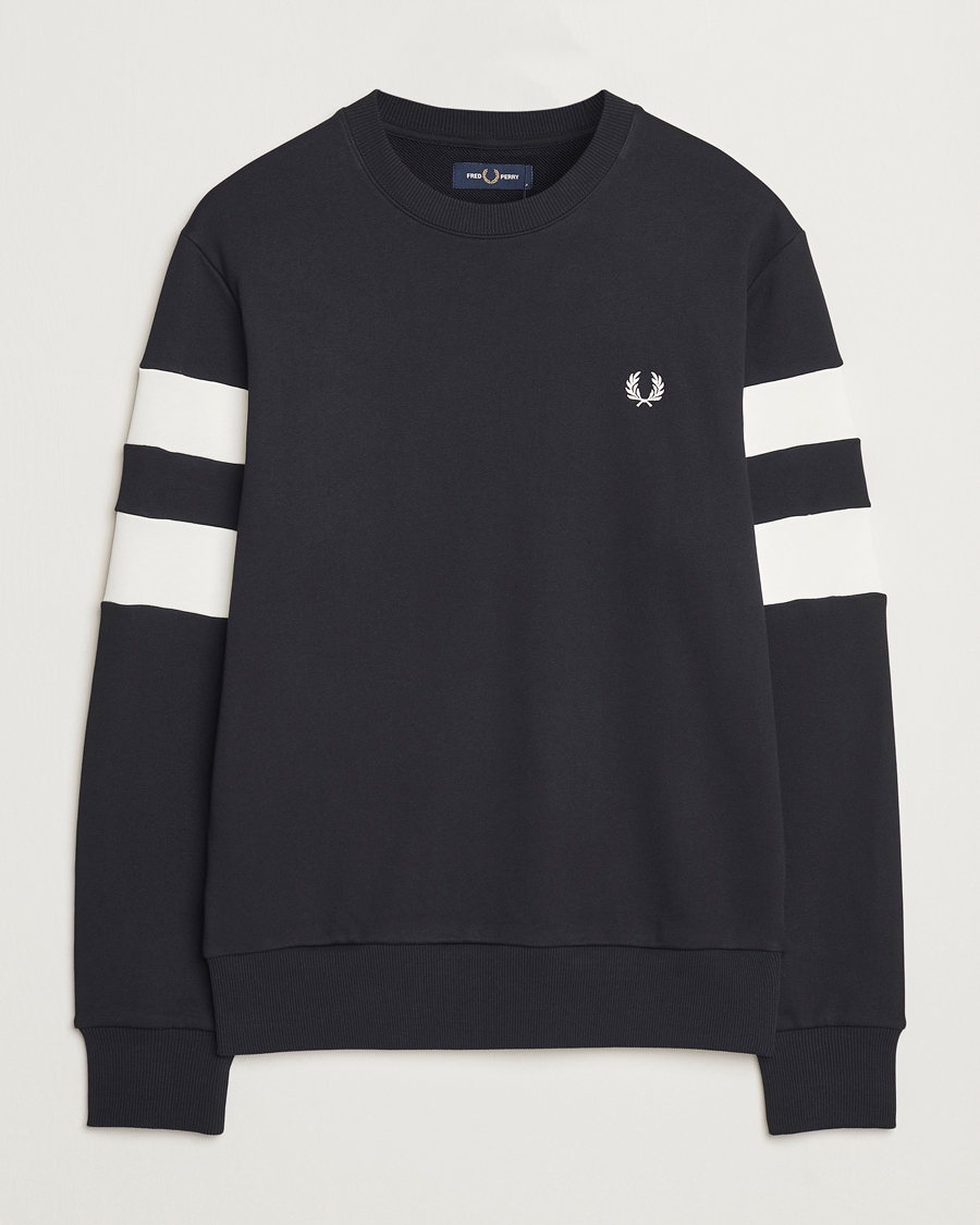 Herr | Tröjor | Fred Perry | Tipped Sleeve Crew Neck Sweatshirt Black