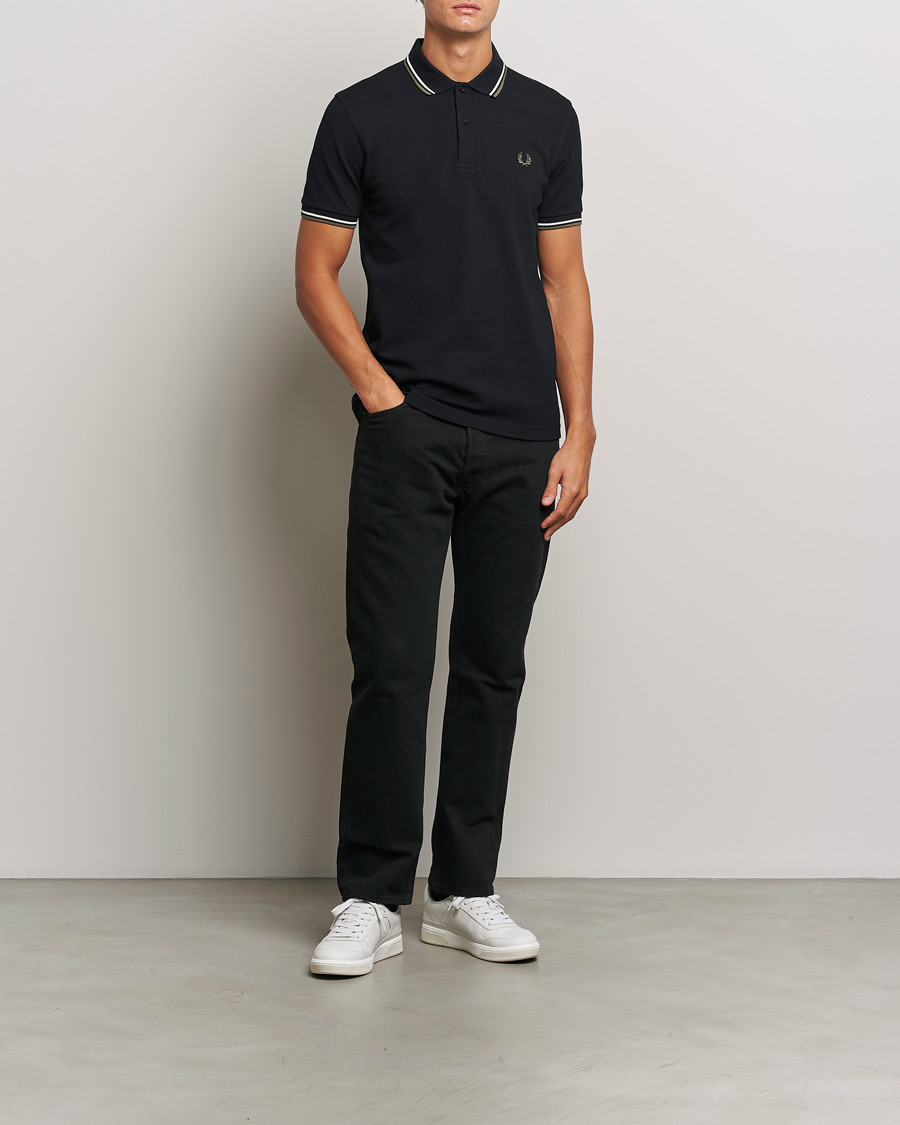 Herr | Pikéer | Fred Perry | Twin Tipped Shirt Black