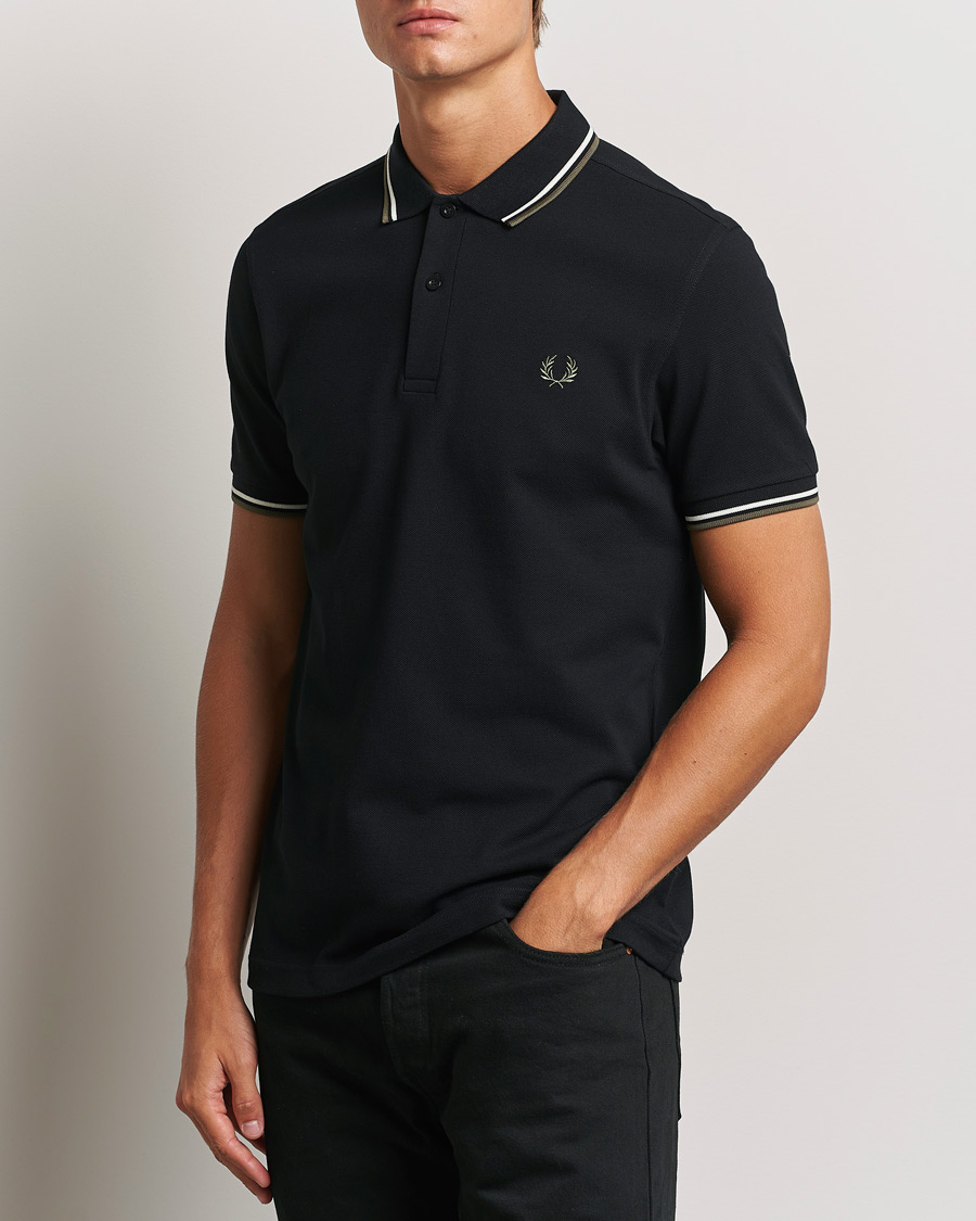 Herr | Pikéer | Fred Perry | Twin Tipped Shirt Black