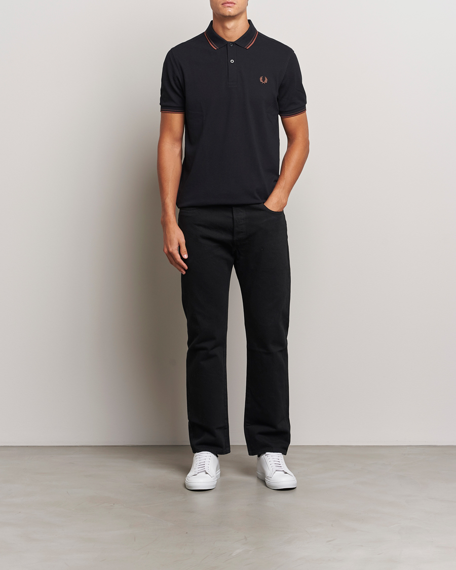 Herr | Pikéer | Fred Perry | Twin Tipped Shirt Black