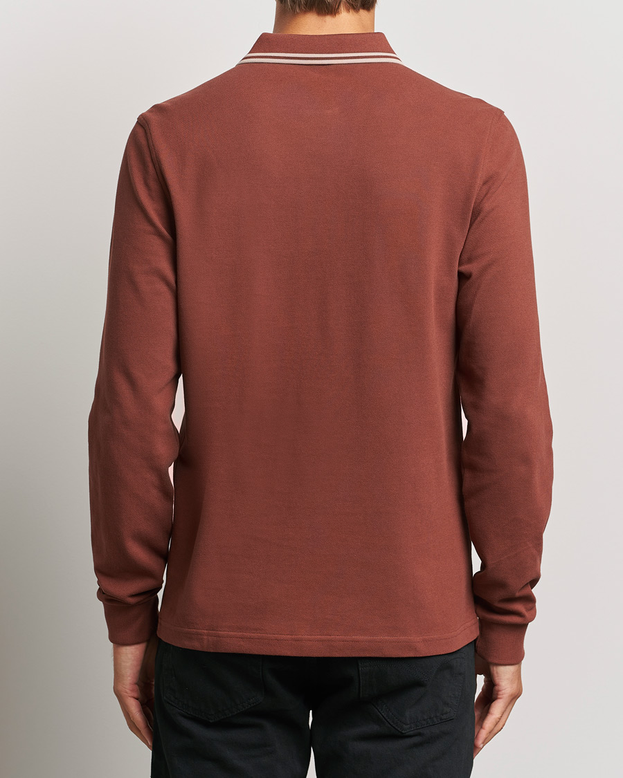 Herr | Tröjor | Fred Perry | Twin Tipped Long Sleeve Polo Shirt Whiskey Brown