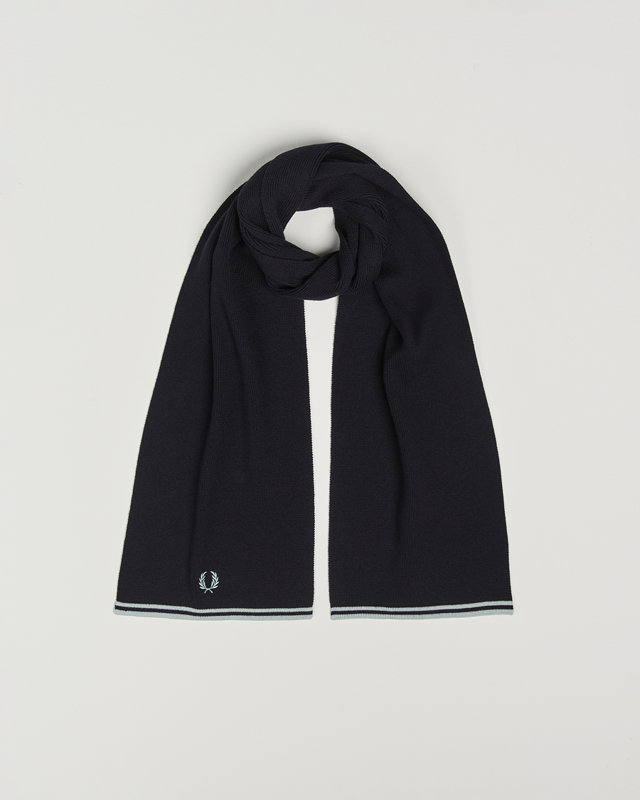 Herr | Fred Perry Twin Tipped Merino Wool Scarf Navy | Fred Perry | Twin Tipped Merino Wool Scarf Navy