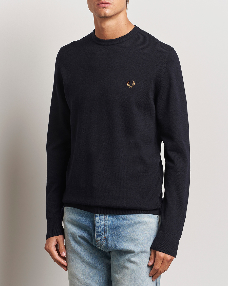 Herr | Tröjor | Fred Perry | Classic Crew Neck Jumper Navy