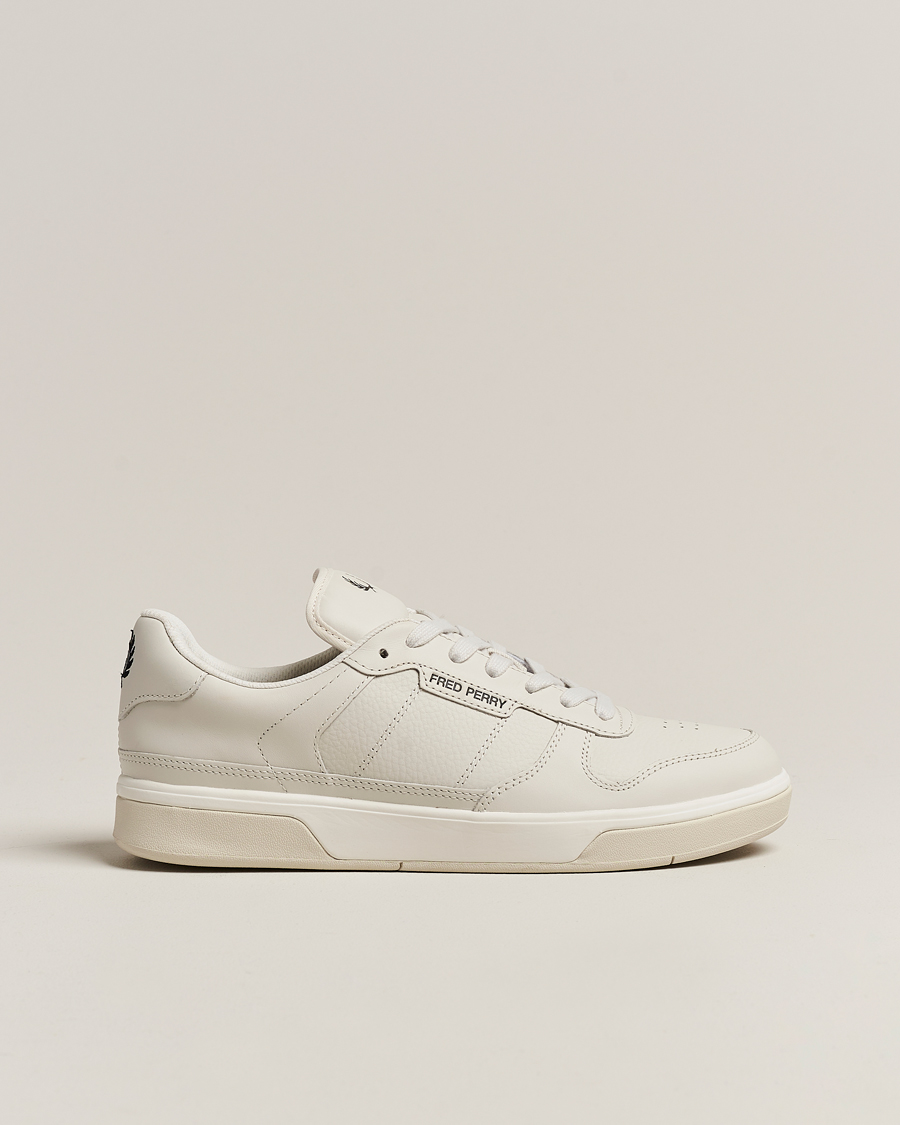 Herr | Fred Perry B300 Textured Leather Sneaker White | Fred Perry | B300 Textured Leather Sneaker White