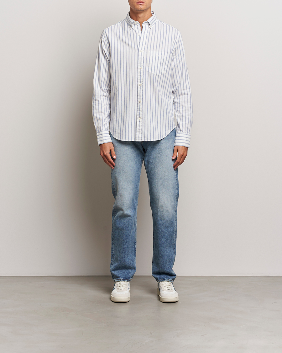 Herr | Skjortor | GANT | Archive Oxford Stripe Shirt Egg Shell