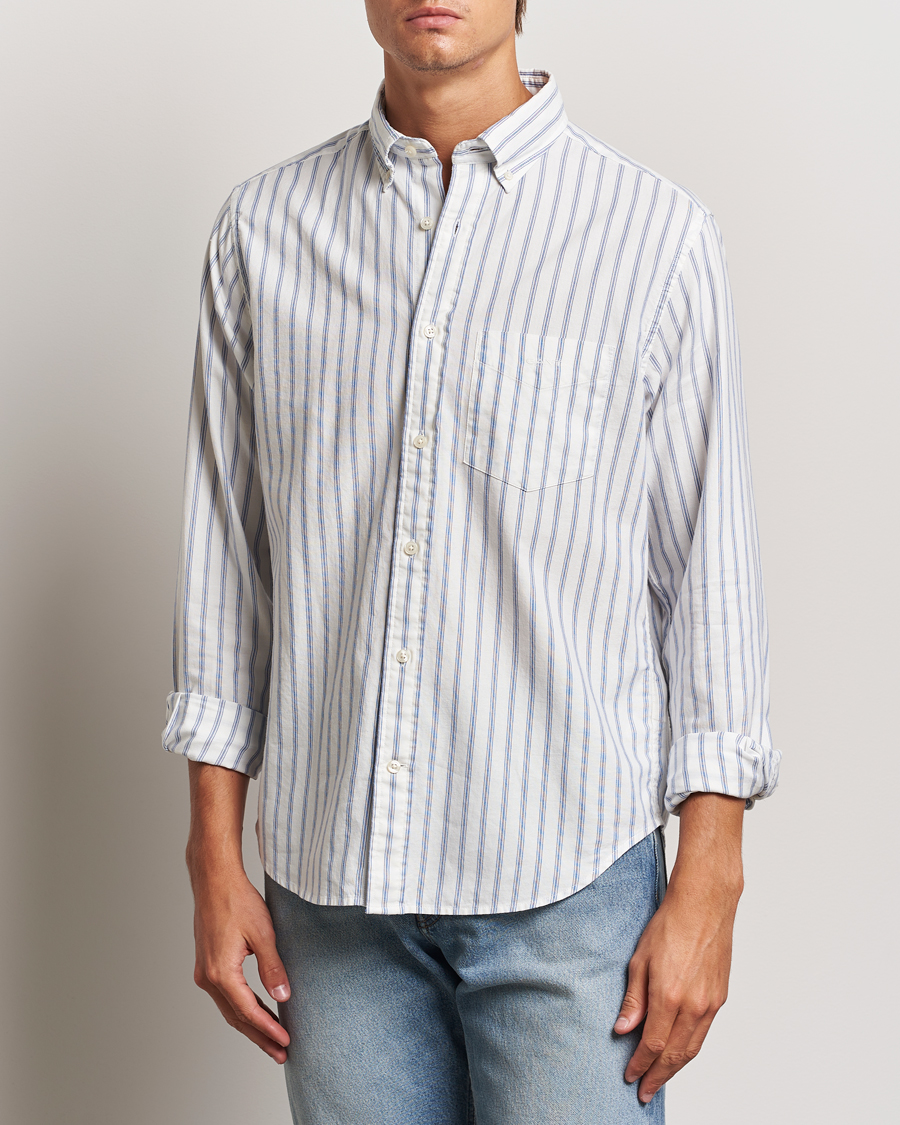Herr | Skjortor | GANT | Archive Oxford Stripe Shirt Egg Shell