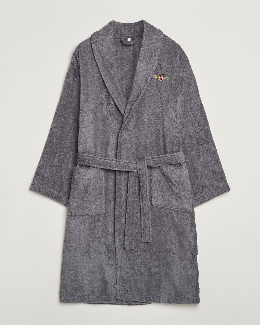 Herr | GANT Archive Shield Terry Robe Anchor Grey | Gant | Archive Shield Terry Robe Anchor Grey