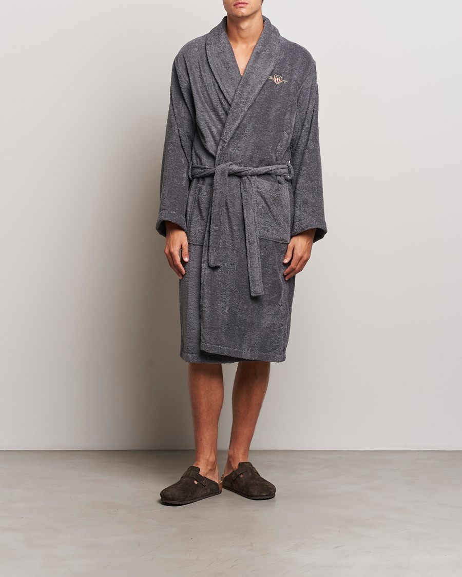 Herr | GANT Archive Shield Terry Robe Anchor Grey | Gant | Archive Shield Terry Robe Anchor Grey