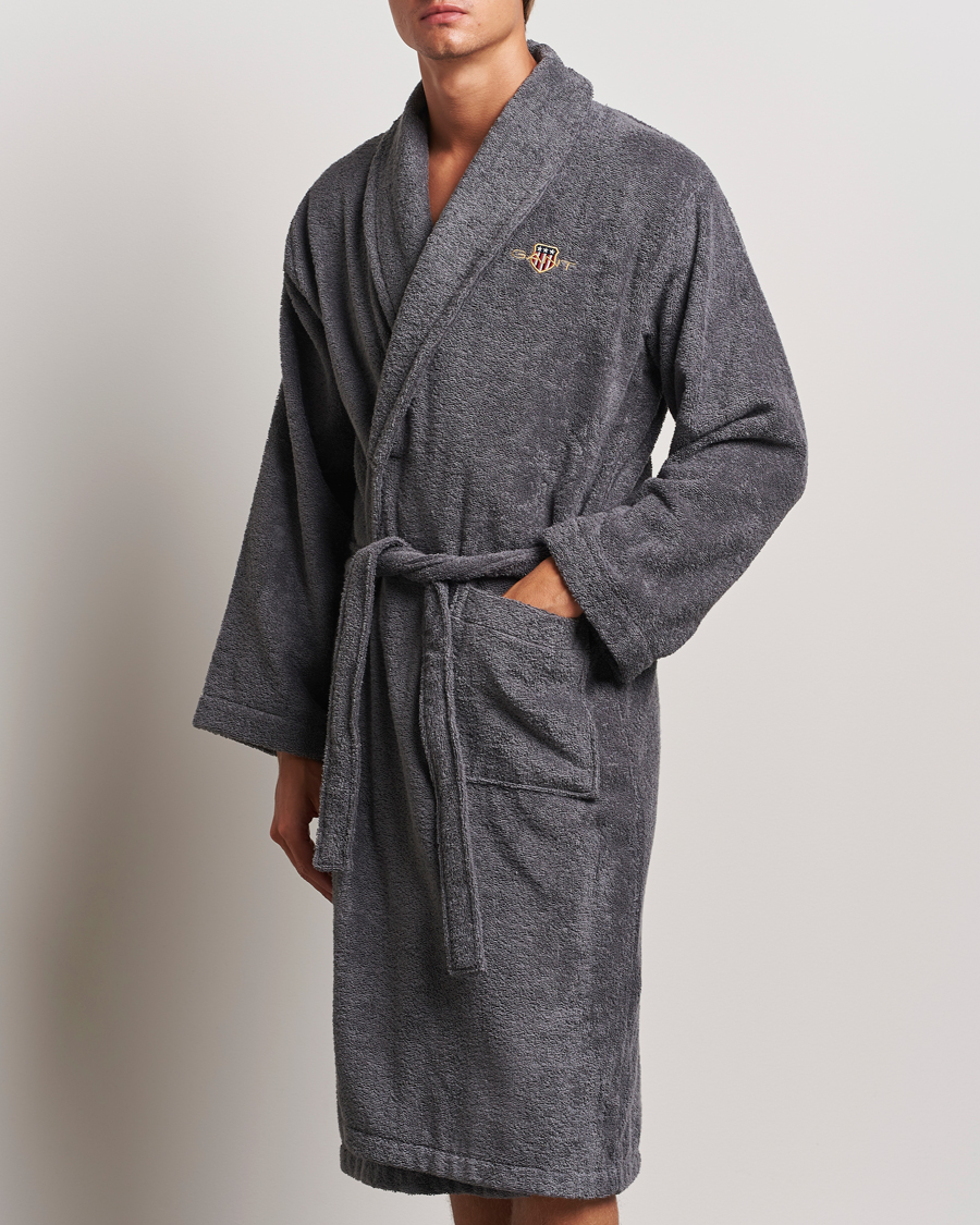 Herr | GANT Archive Shield Terry Robe Anchor Grey | Gant | Archive Shield Terry Robe Anchor Grey