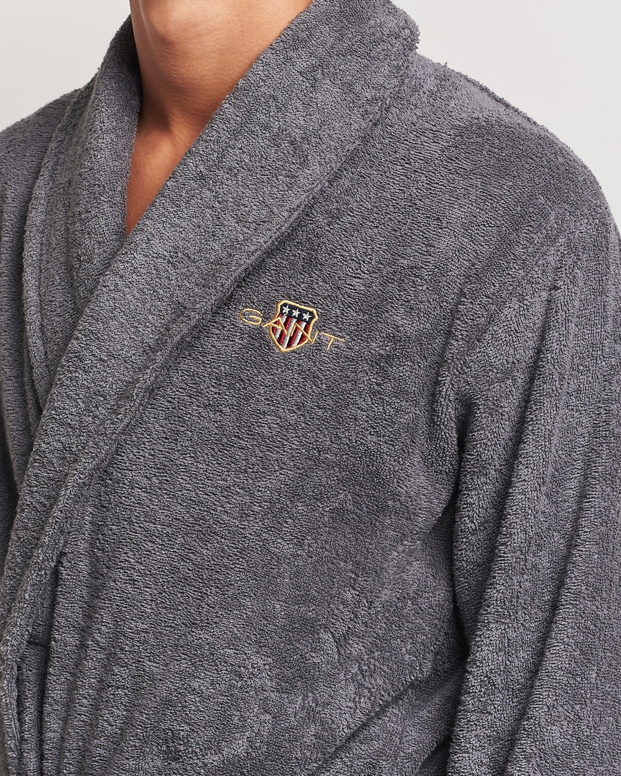 Herr | GANT Archive Shield Terry Robe Anchor Grey | Gant | Archive Shield Terry Robe Anchor Grey