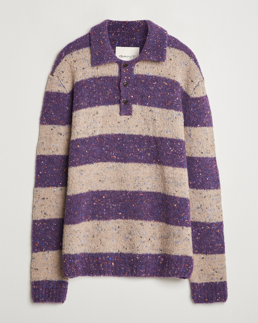 Herr | Tröjor | GANT | Barstriped Rugger Deep Plum