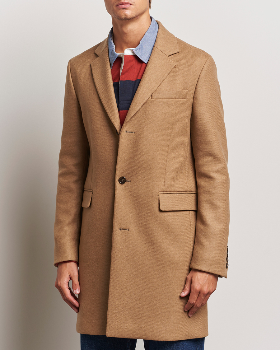 Herr | Jackor | GANT | Classic Wool Coat Mustard Beige