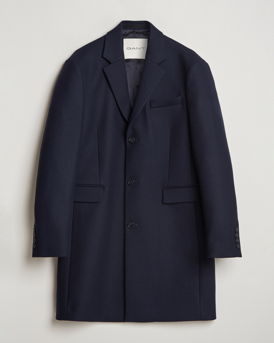 Herr | Jackor | GANT | Classic Wool Coat Night Blue