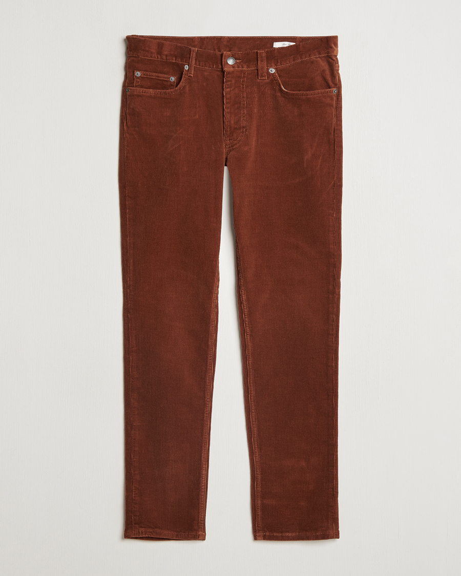 Herr | Byxor | GANT | Cord 5-Pocket Jeans Chocolate Brown