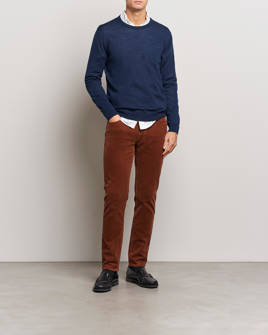Herr | Byxor | GANT | Cord 5-Pocket Jeans Chocolate Brown