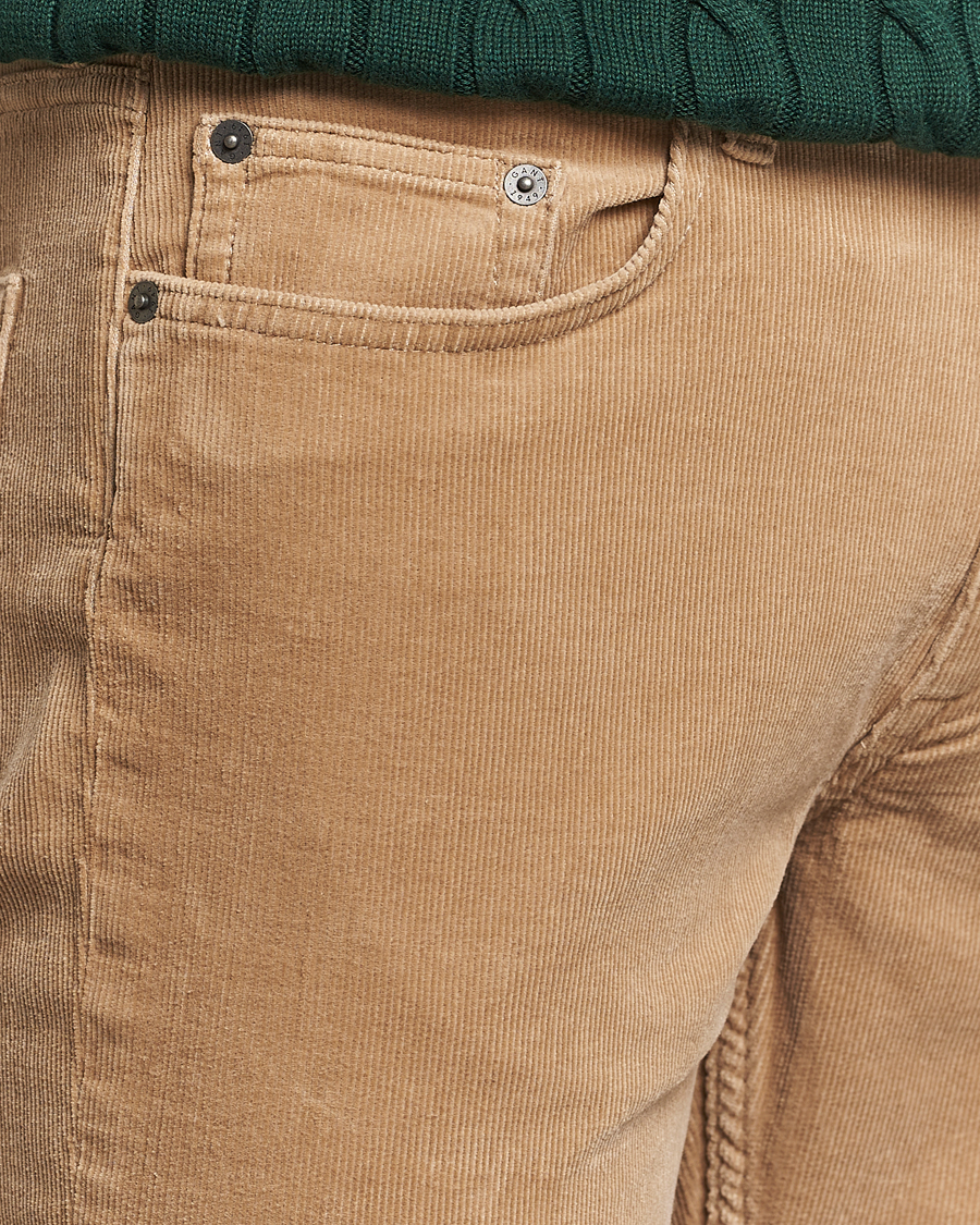 Herr | Byxor | Gant | Cord 5-Pocket Jeans Dark Khaki