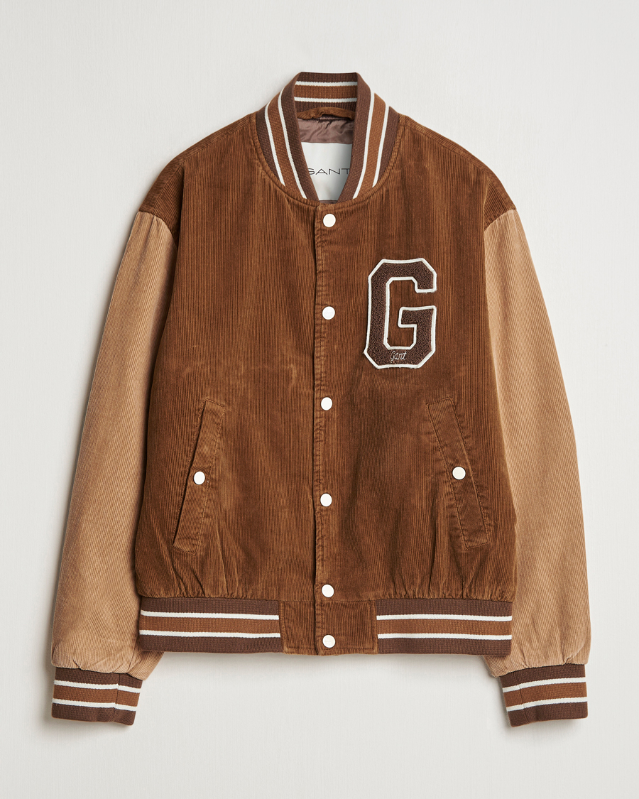 Herr | Jackor | GANT | Cord Varsity Jacket Cacao Brown