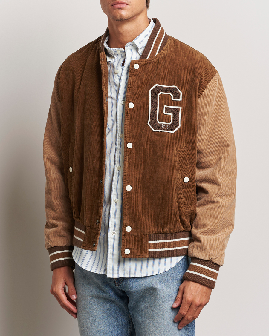 Herr | Jackor | GANT | Cord Varsity Jacket Cacao Brown
