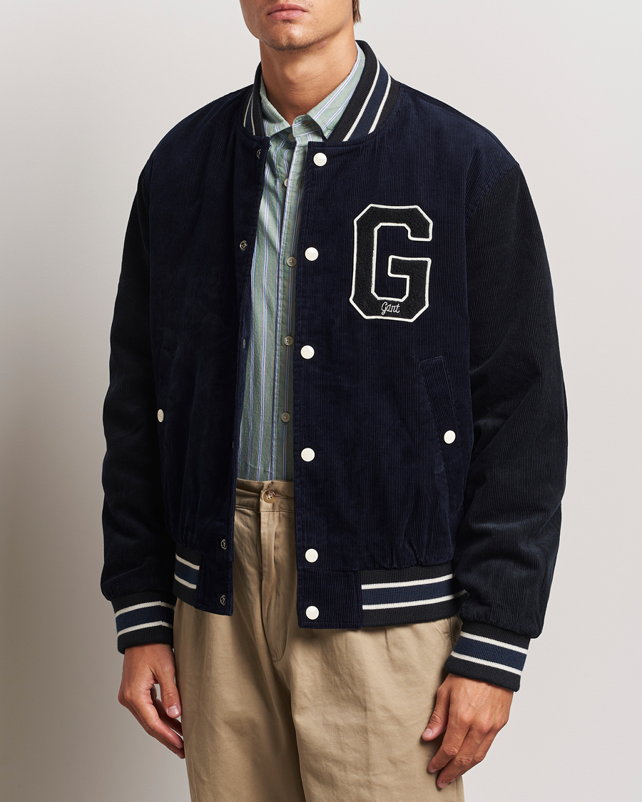 Herr | Jackor | GANT | Cord Varsity Jacket Evening Blue