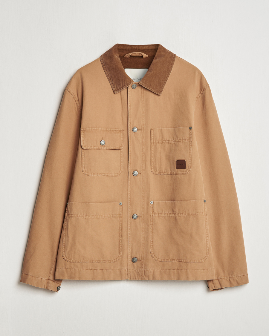 Herr | Jackor | GANT | Cotton Work Jacket Roasted Walnut
