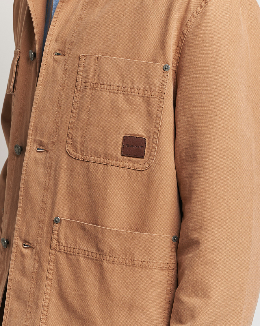 Herr | Jackor | GANT | Cotton Work Jacket Roasted Walnut