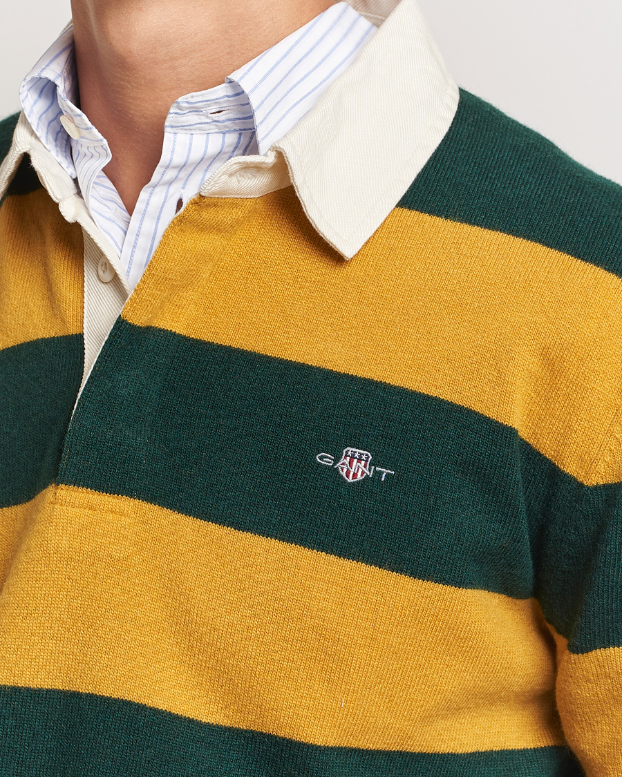 Herr | Tröjor | GANT | Extra Fine Lambswool Striped Rugger Tartan Green