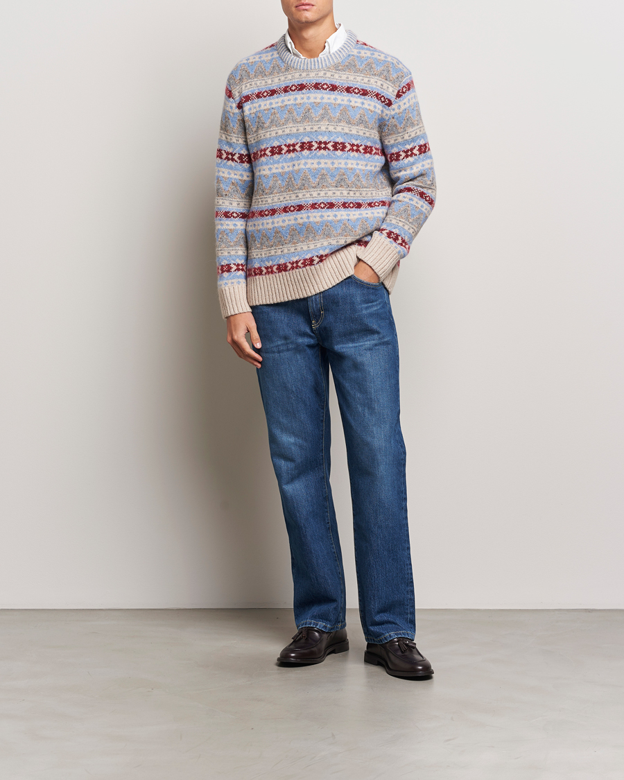 Herr | Tröjor | GANT | Fair Isle Crew Neck Clear Sky