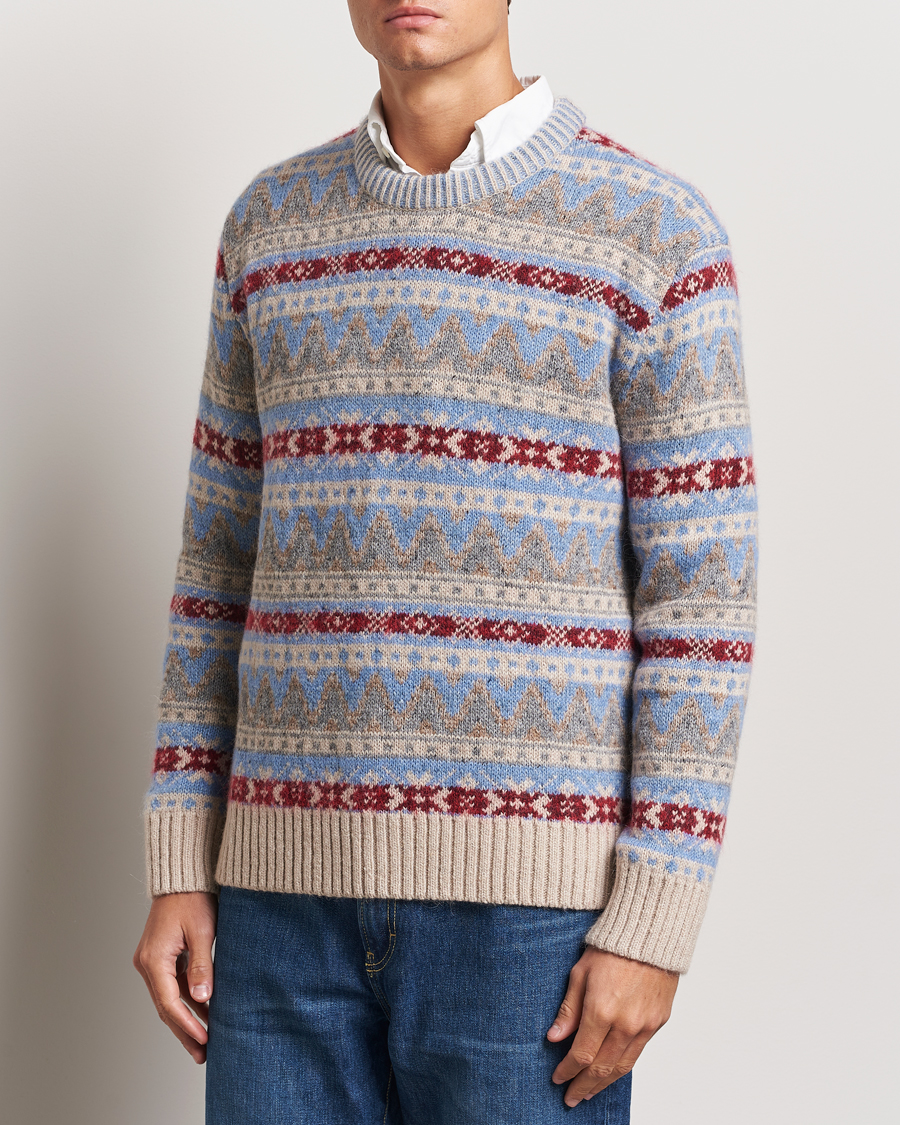 Herr | Tröjor | GANT | Fair Isle Crew Neck Clear Sky