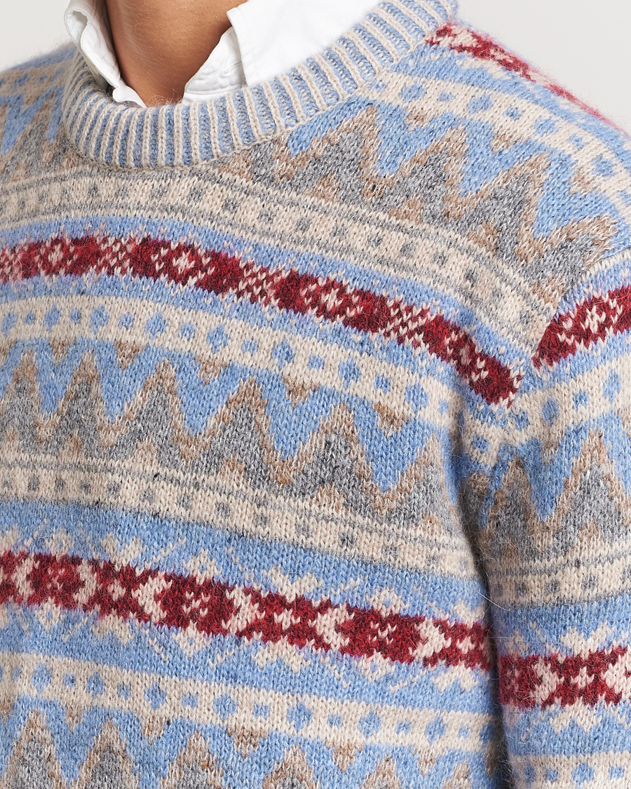 Herr | Tröjor | GANT | Fair Isle Crew Neck Clear Sky