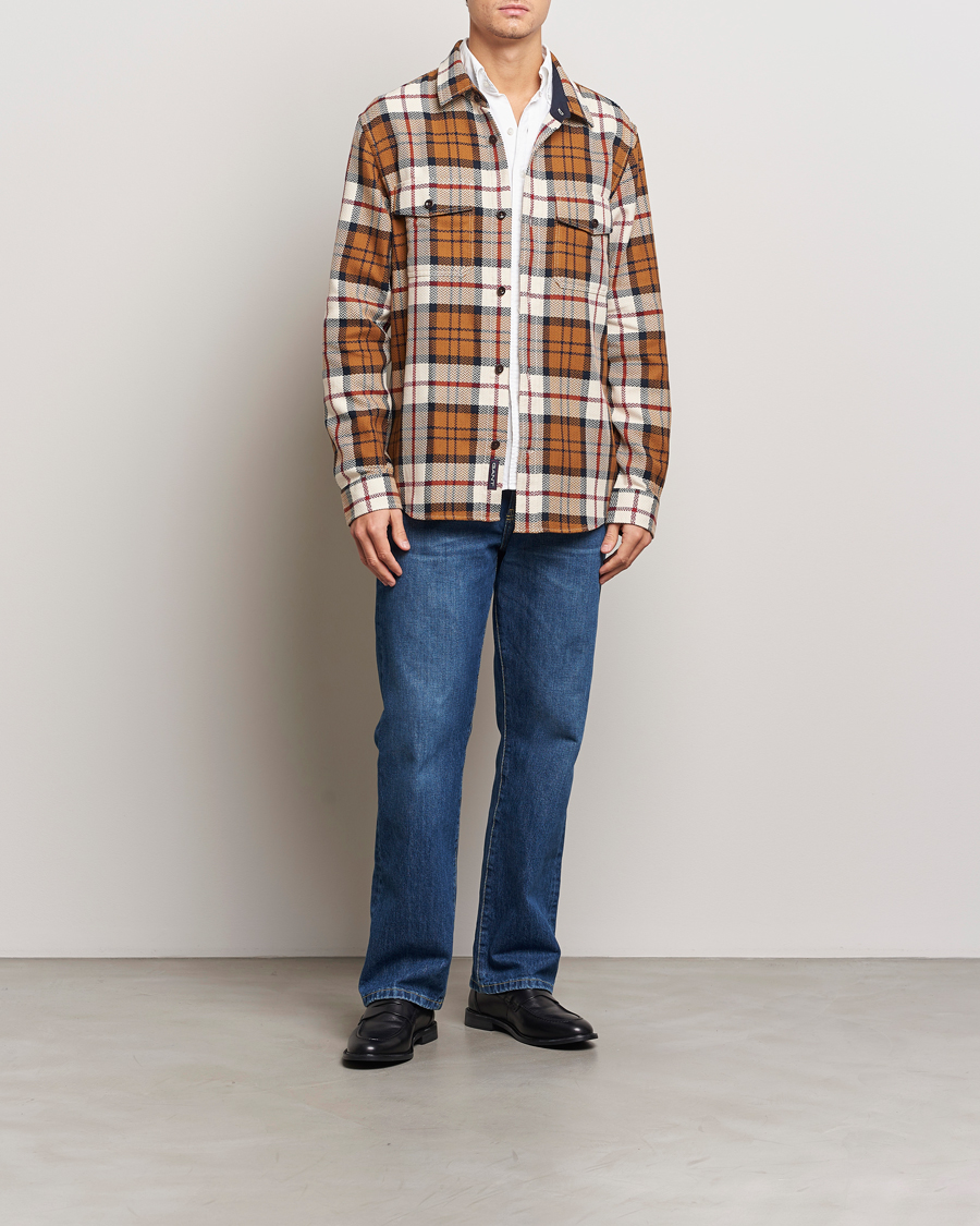Herr | Skjortor | GANT | Herringbone Checked Overshirt Warm Earth