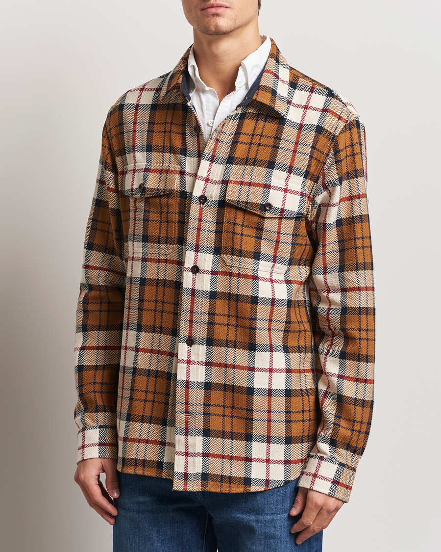 Herr | Skjortor | GANT | Herringbone Checked Overshirt Warm Earth