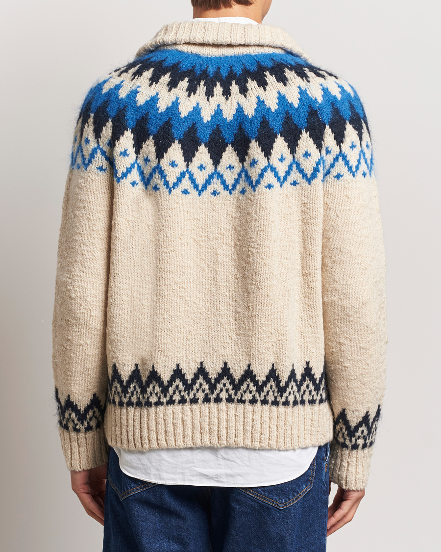 Herr | Tröjor | Gant | Jacquard Zip Cardigan Cream