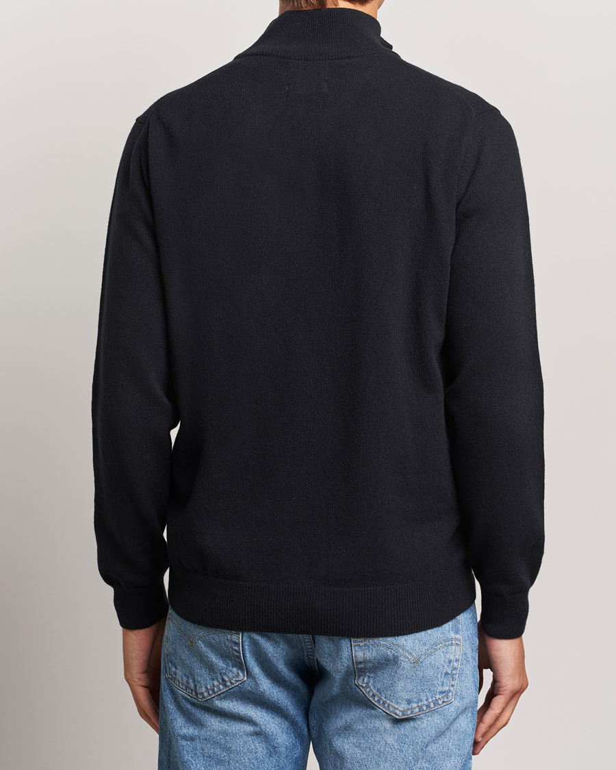 Herr | Tröjor | GANT | Lamsbwool Half Zip Black