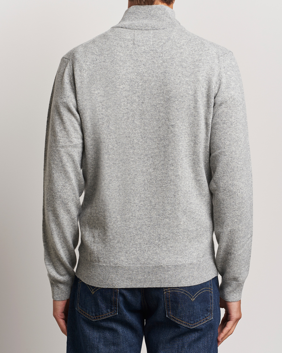 Herr | Tröjor | GANT | Lamsbwool Half Zip Grey Melange
