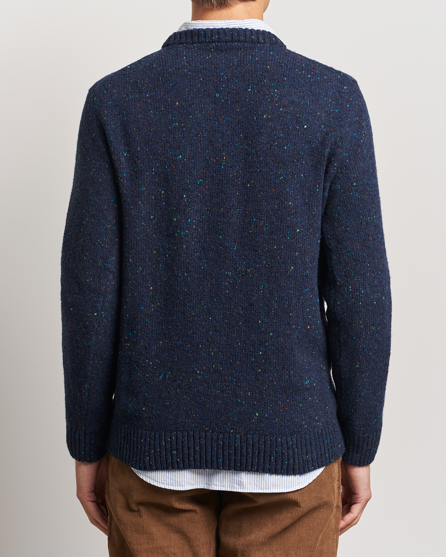 Herr | Tröjor | GANT | Neps Wool Crew Neck Evening Blue