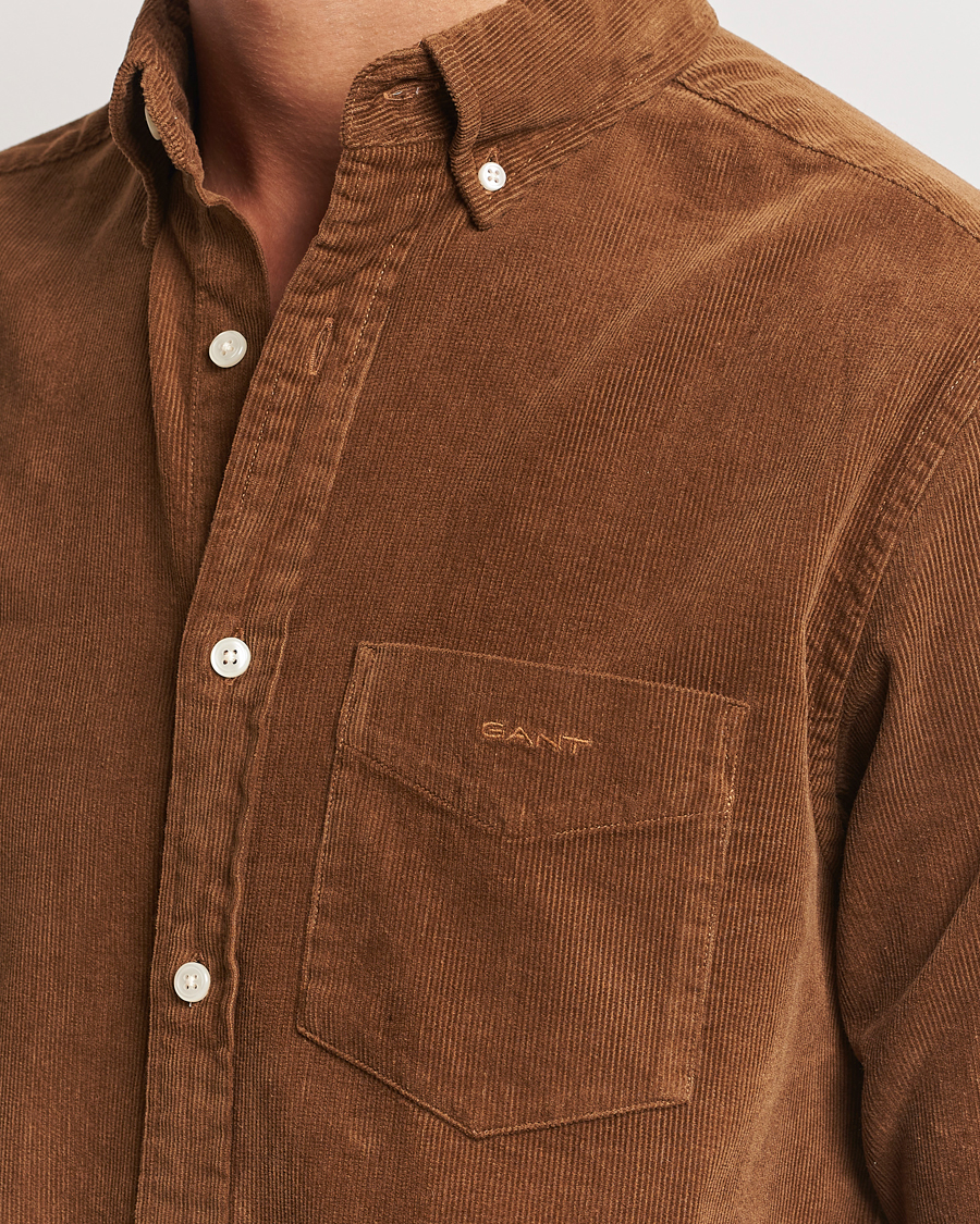 Herr | Skjortor | GANT | Regular Fit Corduroy Shirt Brown Melange