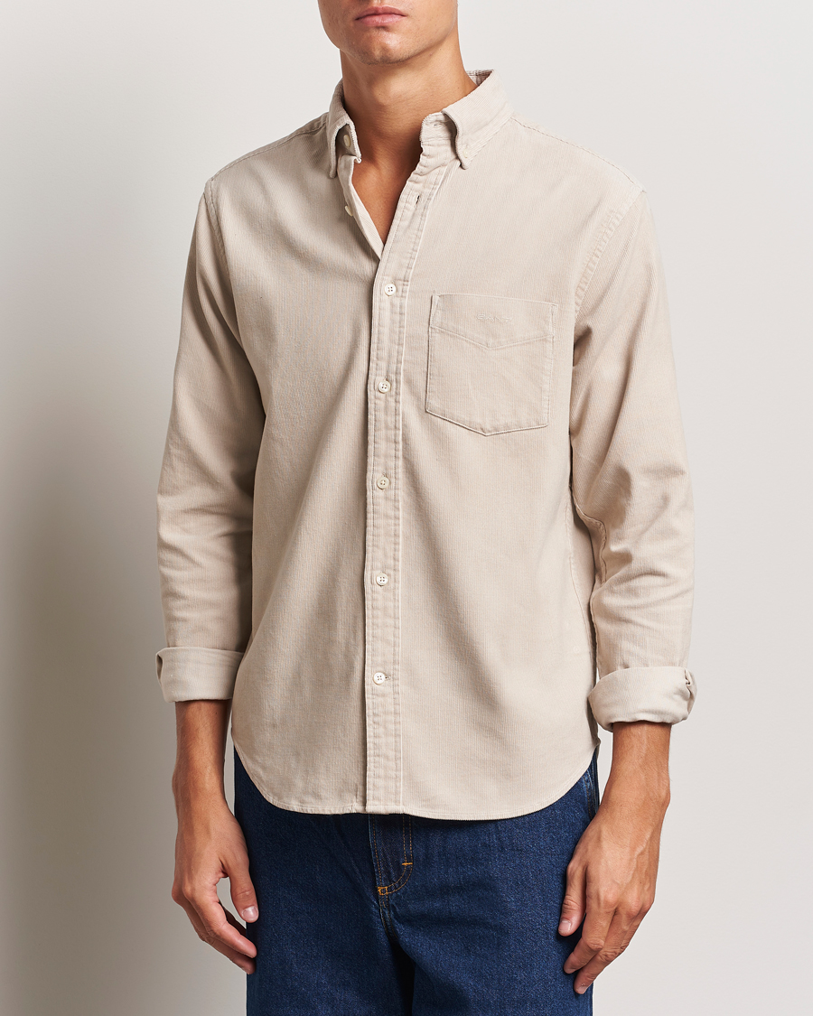 Herr | Skjortor | Gant | Regular Fit Corduroy Shirt Putty