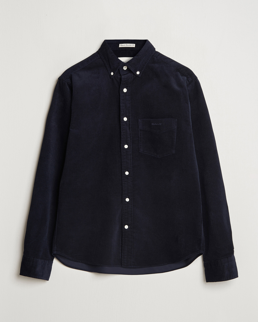 Herr | Skjortor | GANT | Regular Fit Corduroy Shirt Evening Blue