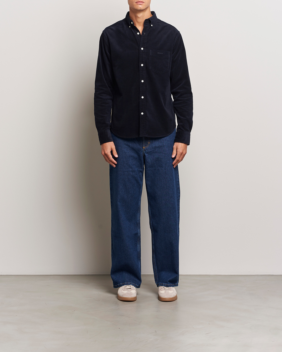 Herr | Skjortor | GANT | Regular Fit Corduroy Shirt Evening Blue
