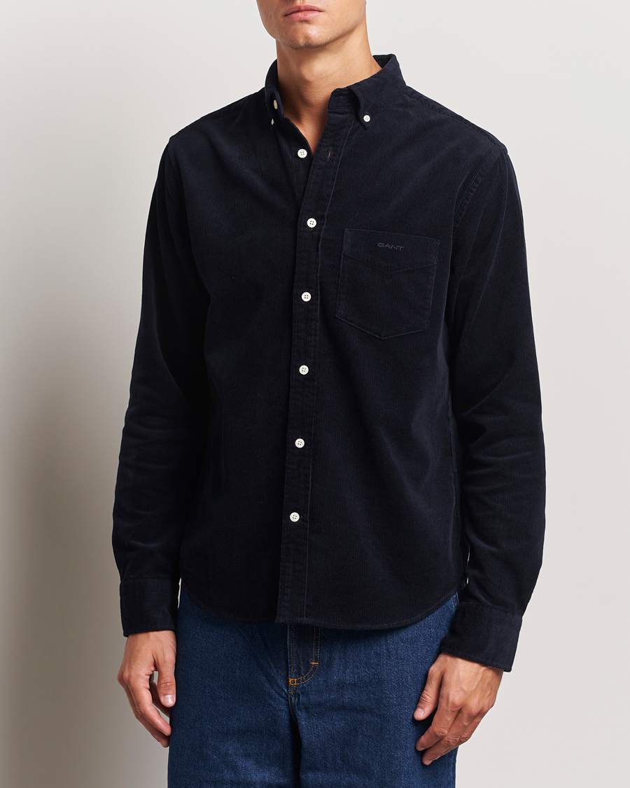 Herr | Skjortor | GANT | Regular Fit Corduroy Shirt Evening Blue