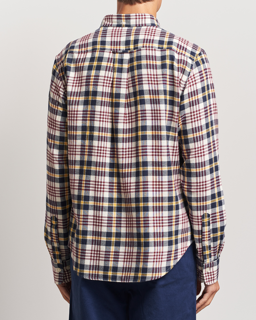 Herr | Skjortor | GANT | Regular Flannel Plaid Shirt Cream