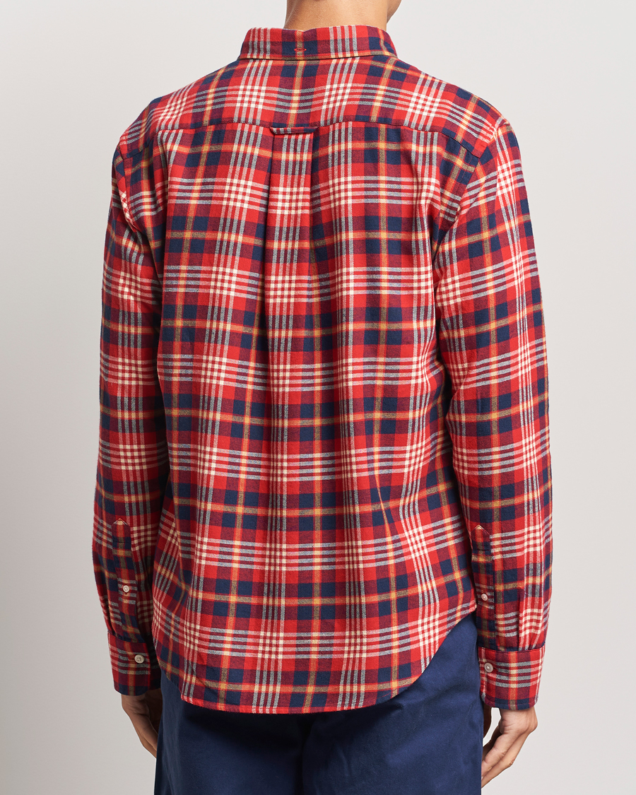 Herr | Skjortor | Gant | Regular Flannel Plaid Shirt Ruby Red