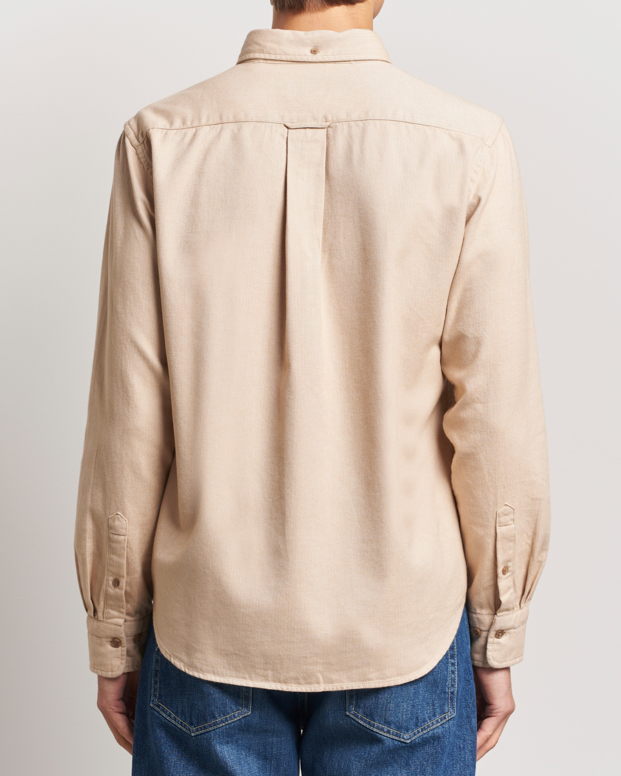 Herr | Skjortor | Gant | Regular Herringbone Flannel Shirt Caramel Beige