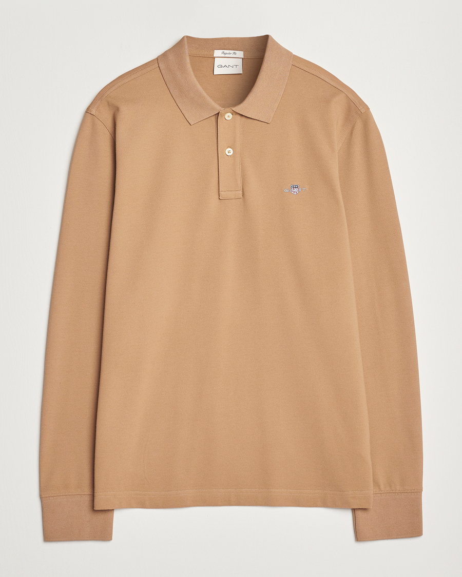 Herr | Tröjor | GANT | Regular Shield Pique Polo Warm Khaki