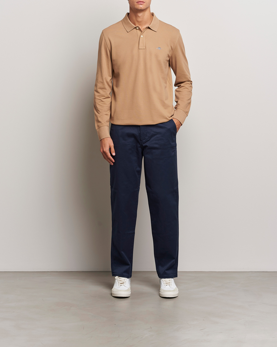 Herr | Tröjor | GANT | Regular Shield Pique Polo Warm Khaki