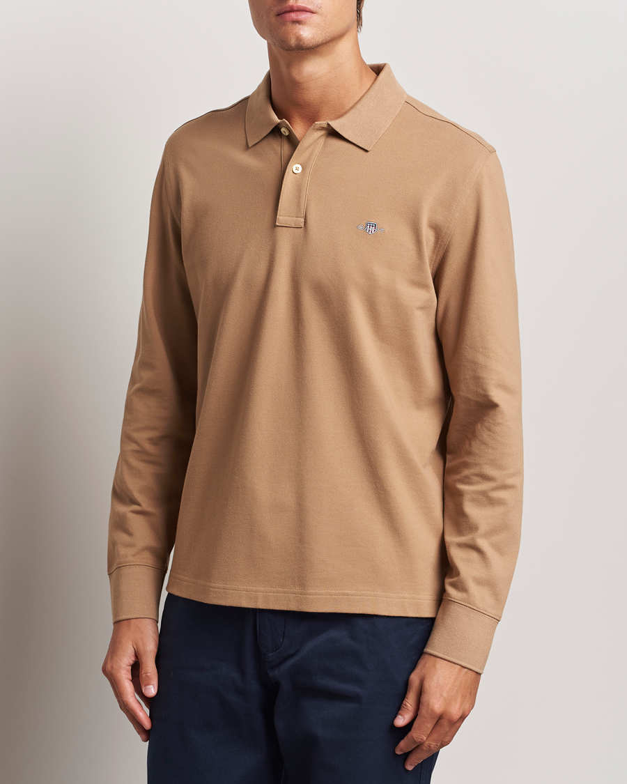 Herr | Tröjor | GANT | Regular Shield Pique Polo Warm Khaki