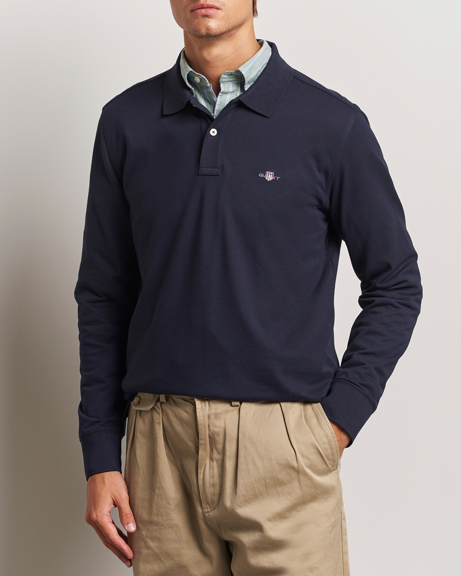 Herr | Tröjor | GANT | Regular Shield Pique Polo Evening Blue