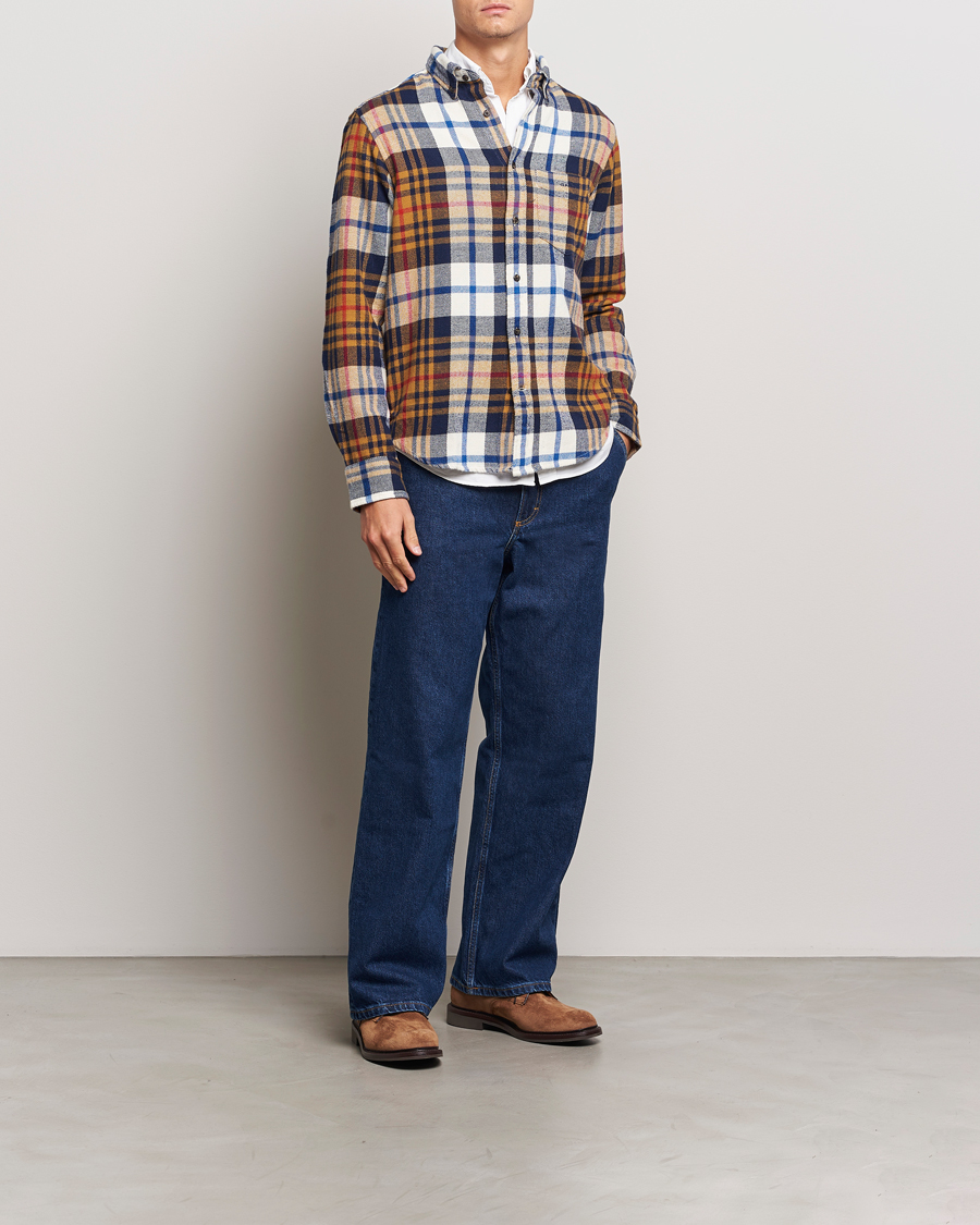 Herr | Skjortor | GANT | Twill Checked Shirt Beige