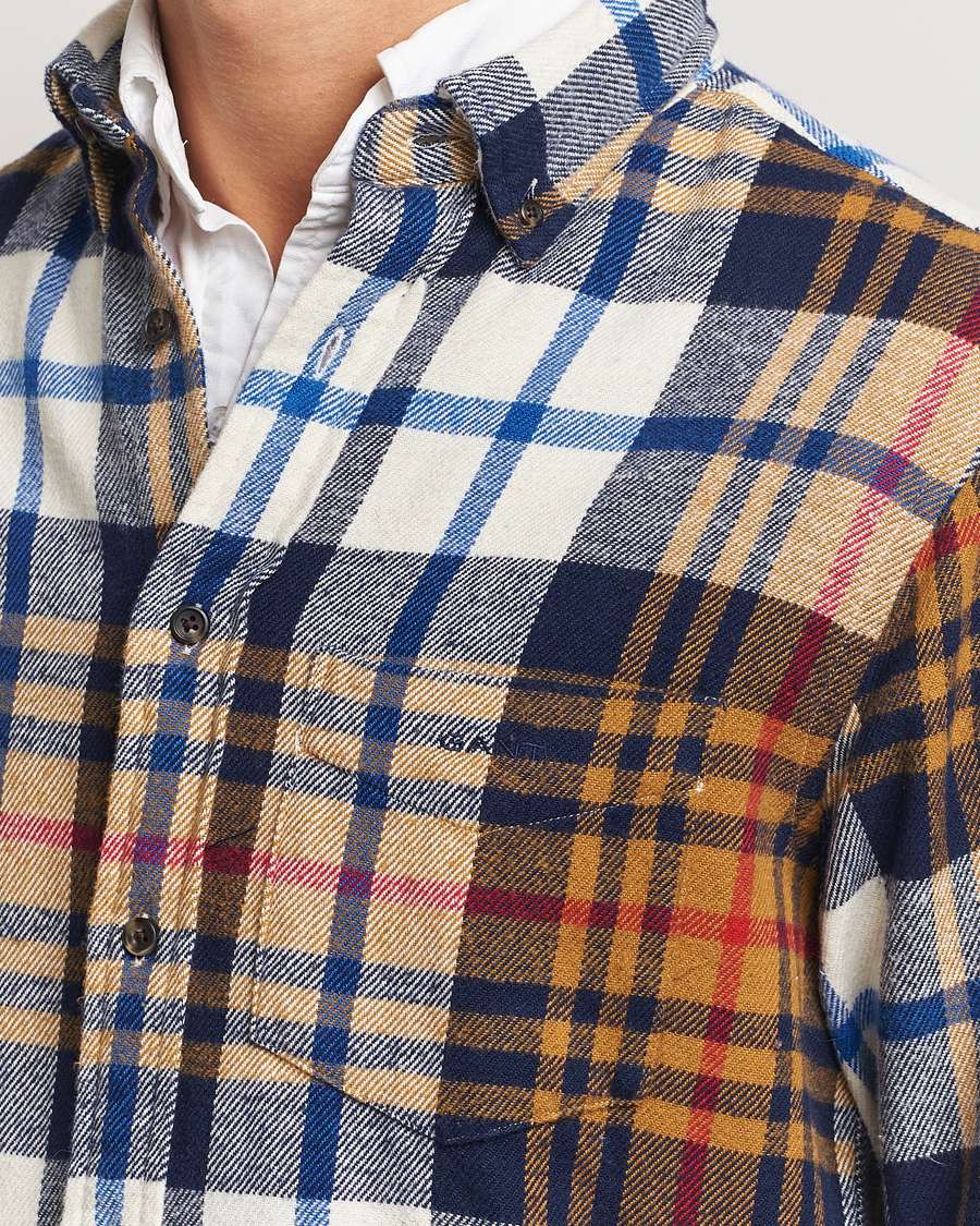 Herr | Skjortor | GANT | Twill Checked Shirt Beige